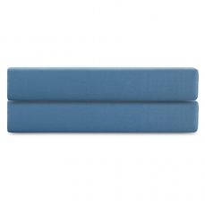 Простыня на резинке из премиального сатина джинсово-синего цвета из коллекции essential,  160х200х30 см Tkano