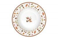 Тарелка суповая 21.5 см, фарфор, белая, Грибы и листья, Autumn Breeze Easy Life