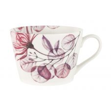 Кружка 480 мл, фарфор, белая, Азалия бордовая, Magic flowers ANNA LAFARG