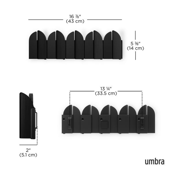 Вешалка настенная saloon, 5 крючков, черная Umbra