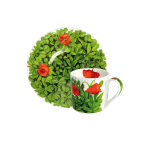 Чашка с блюдцем кофейная 100 мл, цвет: красный, PRATI ITALIANI TAITU