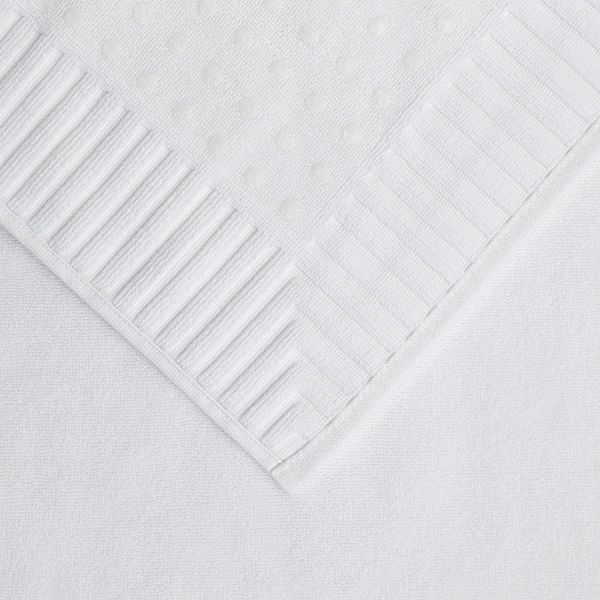 Коврик для ванной с фактурным бортиком белого цвета из коллекции essential, 50х80 см Tkano