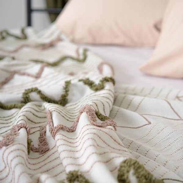 Покрывало из хлопка с бахромой из коллекции Ethnic 180х250 см