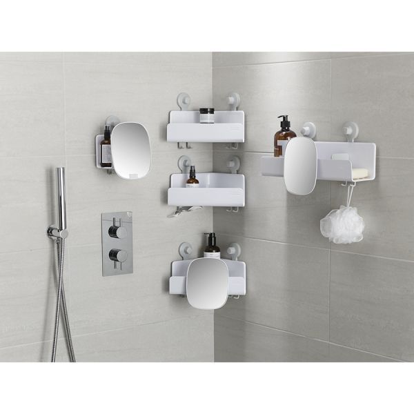 Набор из 2 угловых органайзеров для душа easystore белый