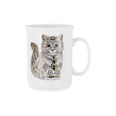 Кружка 415 мл, фарфор, белая, Кот, Wild ANNA LAFARG