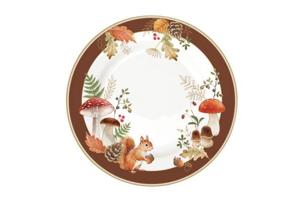 Тарелка десертная 19 см, фарфор, белая, Микс, Белка и грибы, Autumn Breeze 4 шт Easy Life