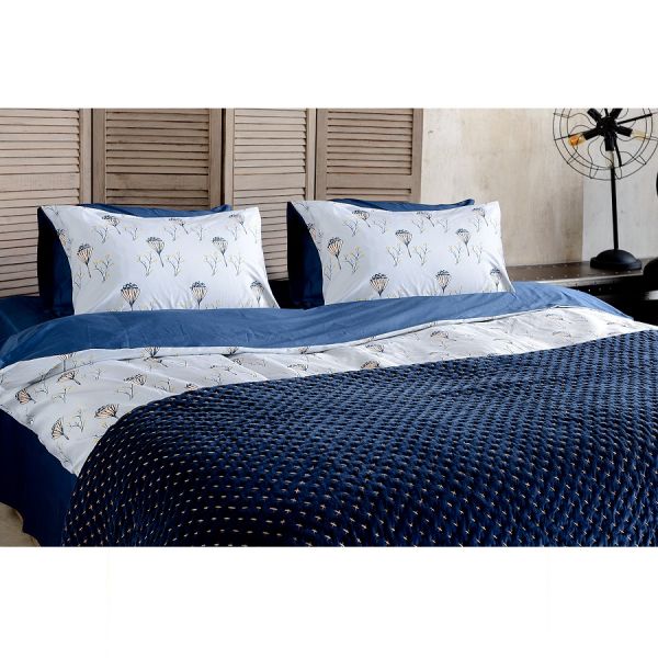 Комплект постельного белья из сатина с принтом 'Полевые цветы' из коллекции russian north, 150х200 см Tkano