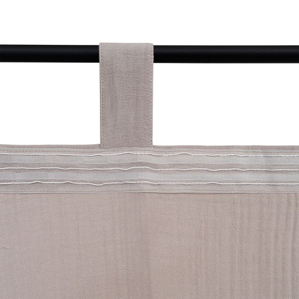 Штора из муслина бежево-серого цвета из коллекции essential, 150х290 см Tkano