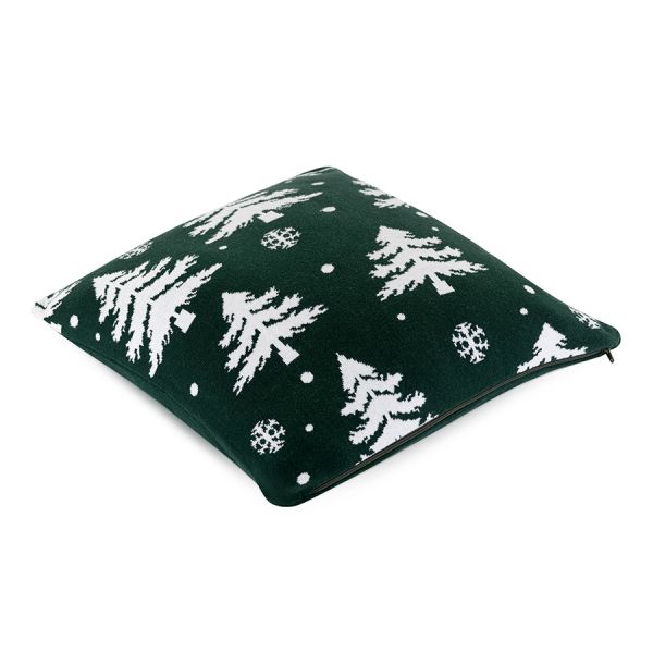 Подушка вязаная с новогодним рисунком Морозный Лес из коллекции new year essential, 45x45 см Tkano