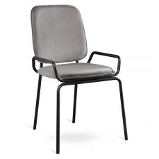 Стул ror, double frame, велюр, черный/серый