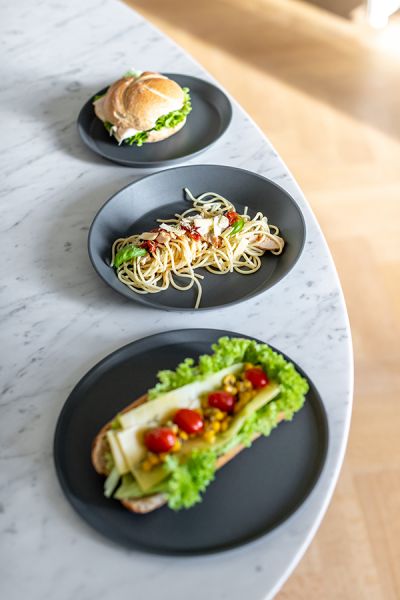 Тарелка connect organic 25,5 см серая