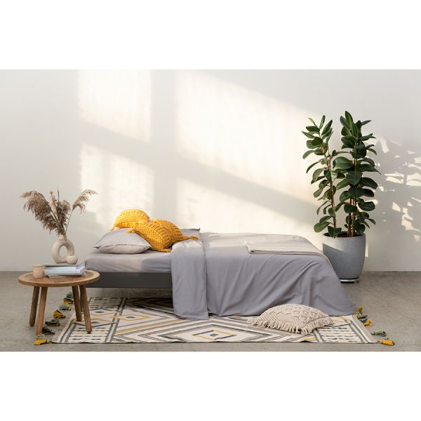 Ковер из хлопка с контрастным узором и кисточками из коллекции ethnic 120х180 см