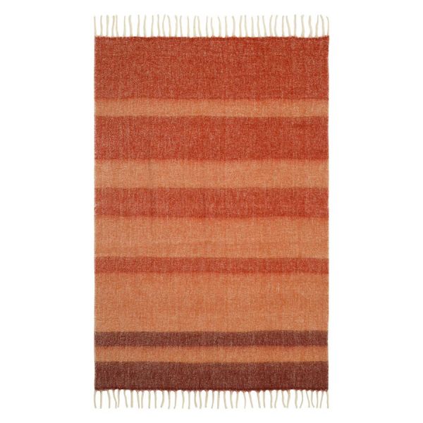 Плед мохеровый over horizon терракотового цвета из коллекции trendy ruffles, 130х180 см Tkano