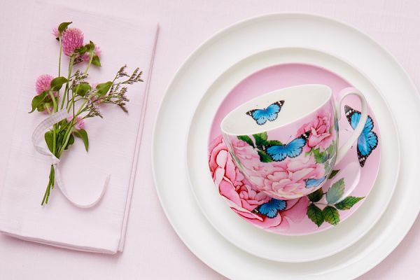 Чашка с блюдцем Розы 0,4 л Maxwell & Williams