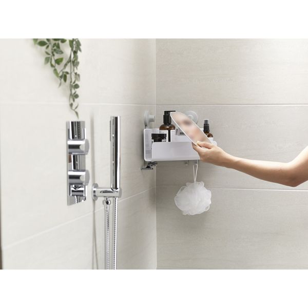 Органайзер для душа с зеркалом easystore угловой белый