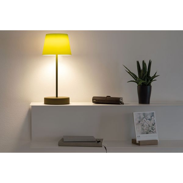 Лампа настольная oscar usb 14.5х14.5х34 см оливковая