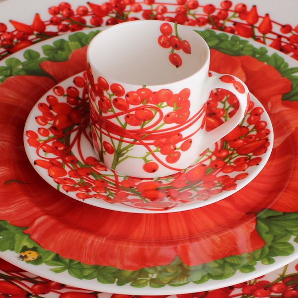 Тарелка десертная Macro photography 21,5 см, цвет: красный, PRATI ITALIANI TAITU