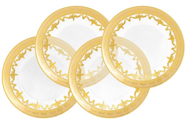 Тарелка закусочная 20.5 см, 4 шт, стекло, золотистая, Versailles Same