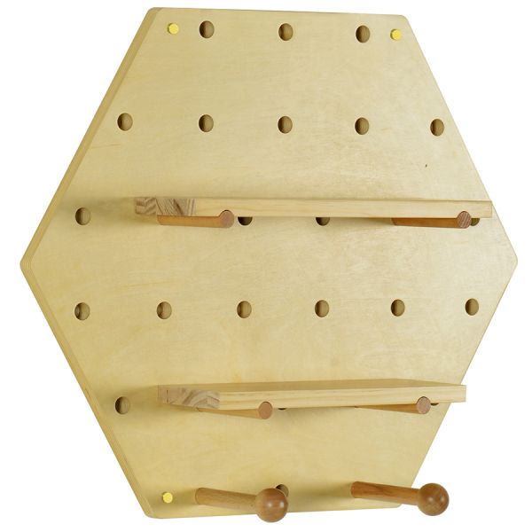 Полка настенная шестиугольная shely, D50 см, светлое дерево