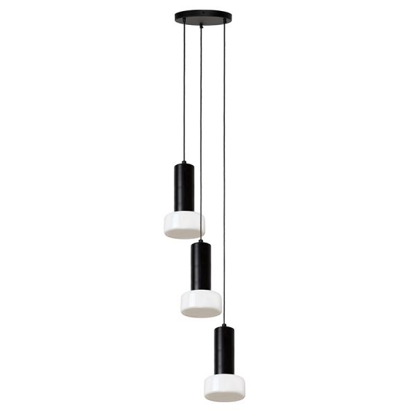 Светильник подвесной каскадный fungus, D15х25 см, 3 плафона, белый/черный Bergenson Bjorn