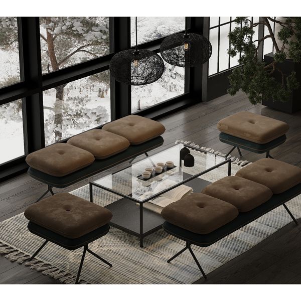 Пуф pea, велюр, бежевый/сине-зеленый Bergenson Bjorn