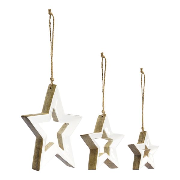 Набор елочных украшений milky stars из коллекции new year essential, 3 шт Tkano