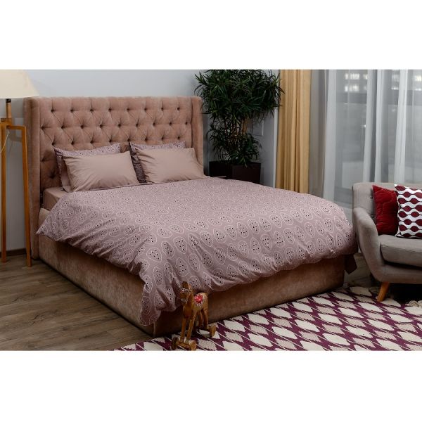 Комплект постельного белья из перкаля с принтом 'Симметрия леса' из коллекции russian north, 150х200 см Tkano