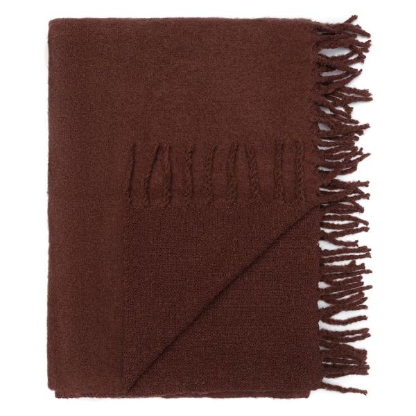 Плед мохеровый шоколадного цвета из коллекции essential, 130х180 см Tkano