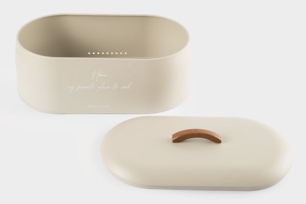 Хлебница 36х16х20 см, металл/дерево, овальная, бежевая, Retro ANNA LAFARG