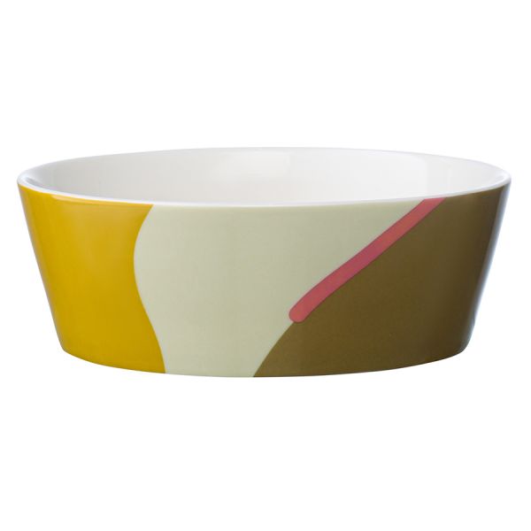 Набор из двух салатников горчичного цвета с авторским принтом из коллекции freak fruit 16см