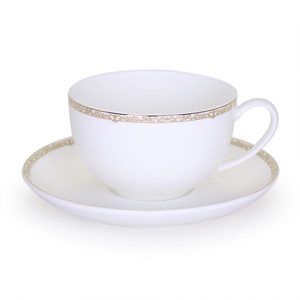 Набор чайных пар на 6 персон Изольда, 12 предметов, костяной фарфор (высший сорт)