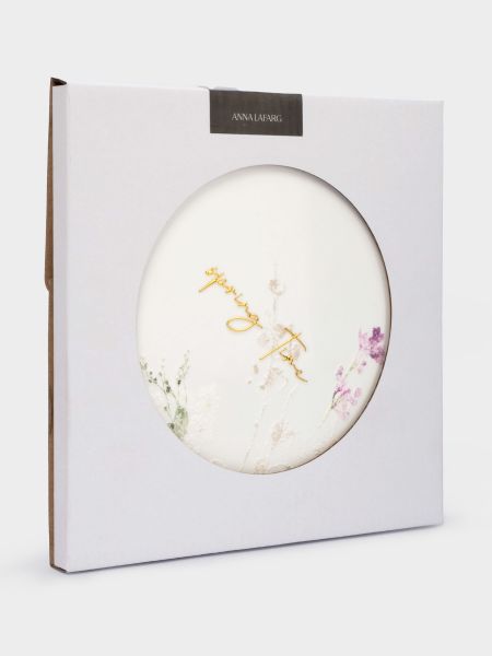 Подставка под горячее 21x19 см, керамика/пробка, белая, Полевые цветы, Meadow
