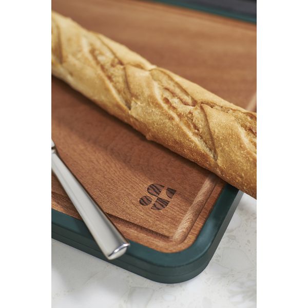 Доска разделочная из пшеничного волокна и черного дерева arlett, 44,5х30,5 см, темно-зеленая Smart Solutions