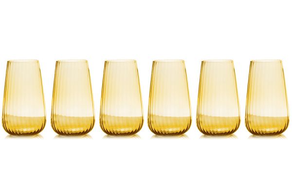 Набор стаканов для воды Opium, янтарный 0,57 л, 6 шт La Reine
