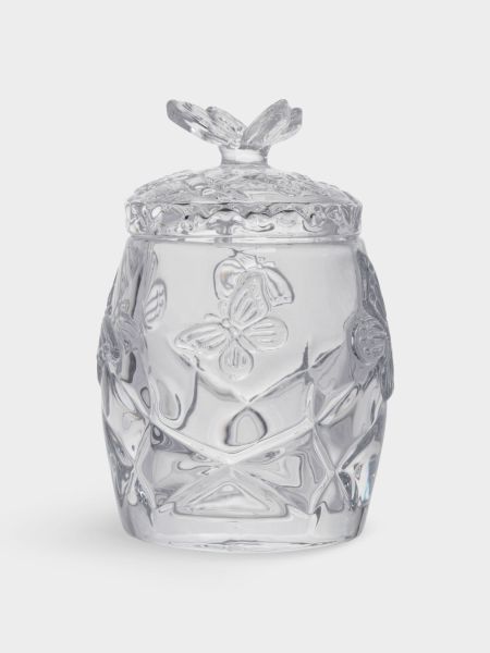 Сахарница 11 см, 120 мл, с ложкой, стекло/сталь, Бабочка, Butterfly
