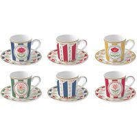 Набор кофейных чашек с блюдцем flowery, 100 мл, 6 шт Easy Life