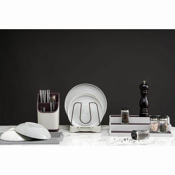 Органайзер для посуды ronja, 26,8х20,5 см, светло-серый/темно-сливовый