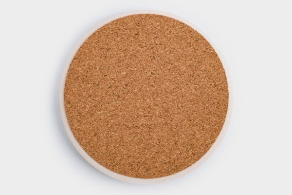 Подставка под кружку 11 см, круглая, керамика/пробка, белая, Тыквы, Light pumpkin ANNA LAFARG