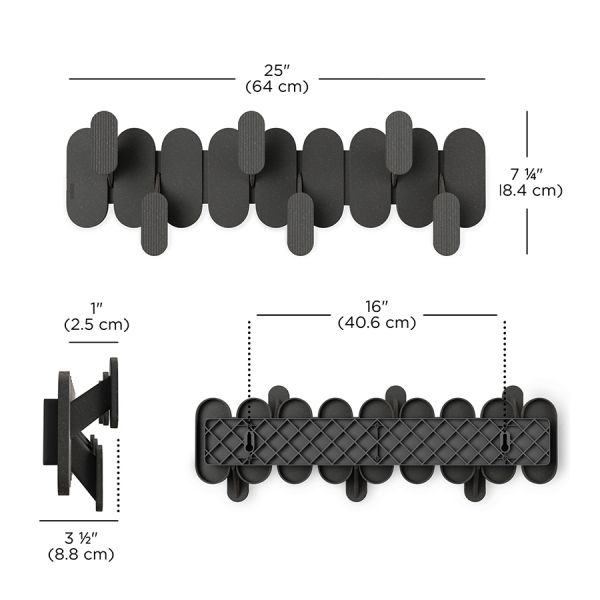 Вешалка настенная tempo, 6 крючков, черная Umbra