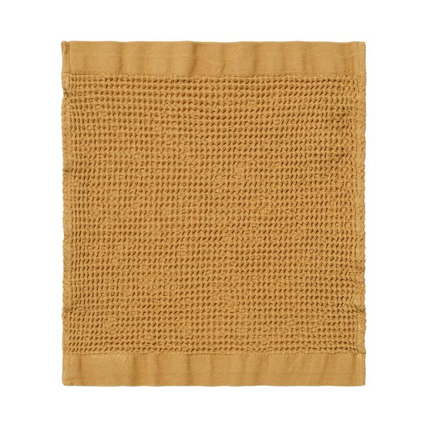 Полотенце для лица из умягченной вафли цвета охры из коллекции essential, 30x30 см Tkano