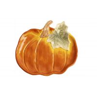 Блюдо 22 см, керамика, оранжево-зеленое, Тыква, Bright pumpkin ANNA LAFARG