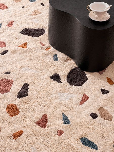 Ковер из хлопка terrazzo poetry из коллекции ethnic 200x300 см Tkano