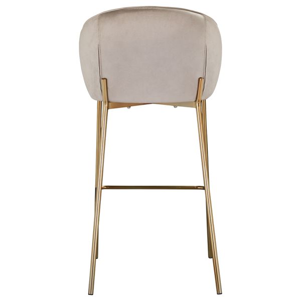 Стул барный coral, велюр, серо-бежевый Bergenson Bjorn
