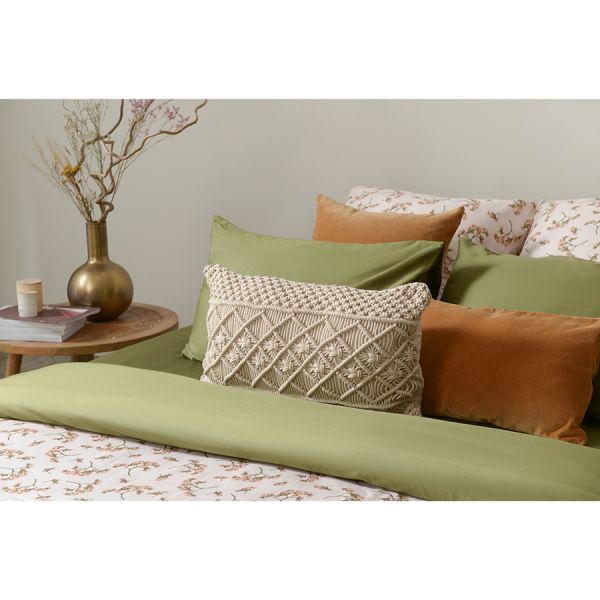 Чехол на подушку макраме светло-бежевого цвета из коллекции Ethnic 35х60 см