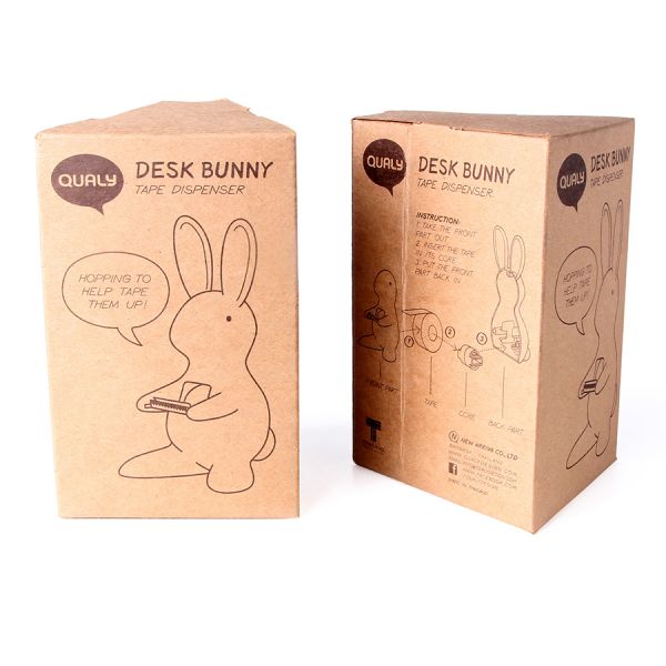 Диспенсер для скотча bunny, черный Qualy