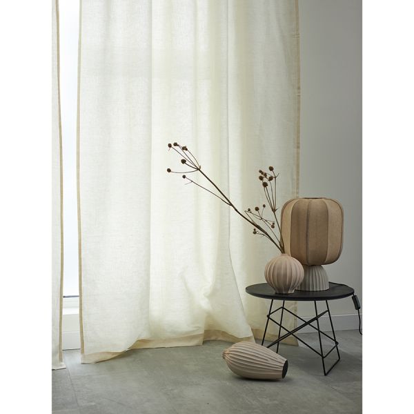 Штора из хлопка и льна кремового цвета из коллекции essential, 150х290 см Tkano