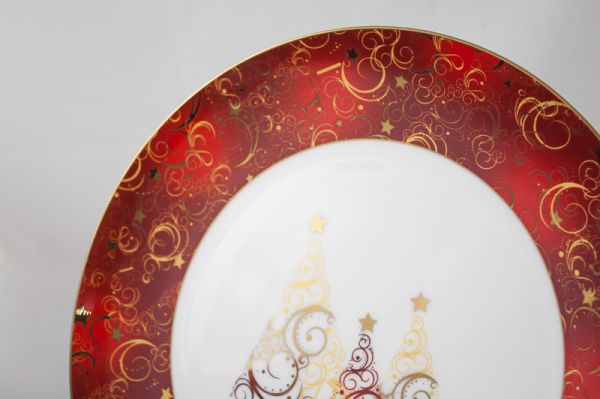 Новогодний подарочный набор (красный), костяной фарфор, АККУ