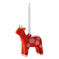 Ёлочная игрушка Символ года огненно-красного цвета из коллекции new year essential Tkano
