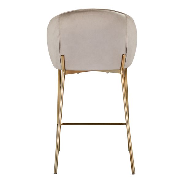 Стул полубарный coral, велюр, серо-бежевый