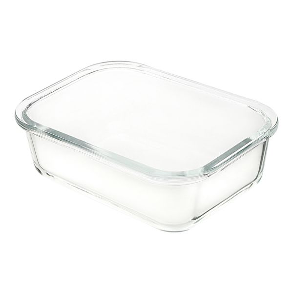 Набор стеклянных прямоугольных контейнеров с бамбуковыми крышками, 3 шт